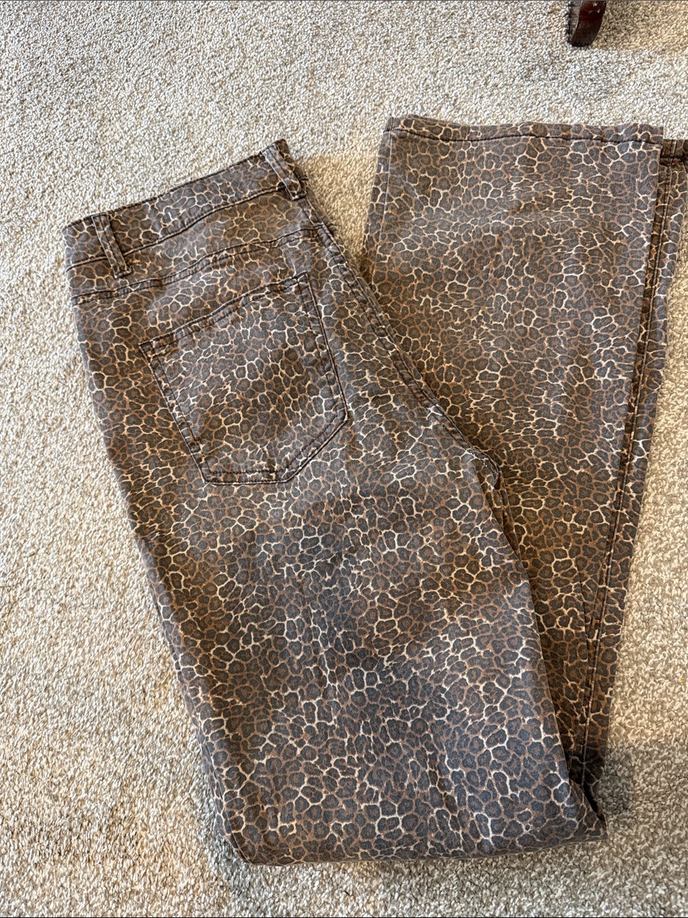 love, Fire Brown Leopard-Print Straight Leg Jeans